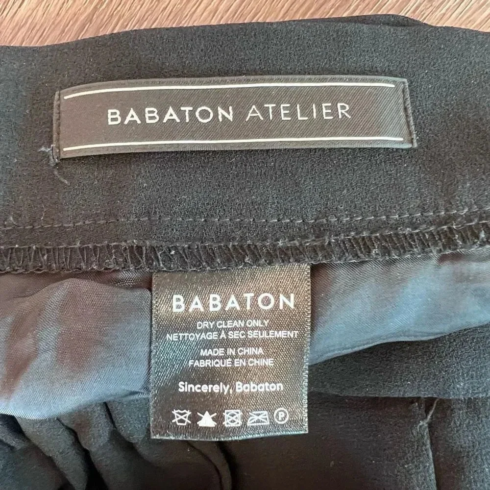 Babaton Women's Black Cropped Mid Rise Pleated Trouser Cohen‎ Pant Size 4 - Picture 4 of 7